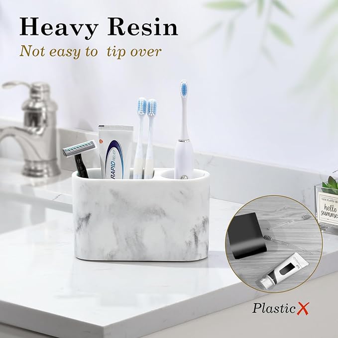 Luxspire Toothbrush Holder, 2 Slots Toothbrush and Toothpaste Holdersfor