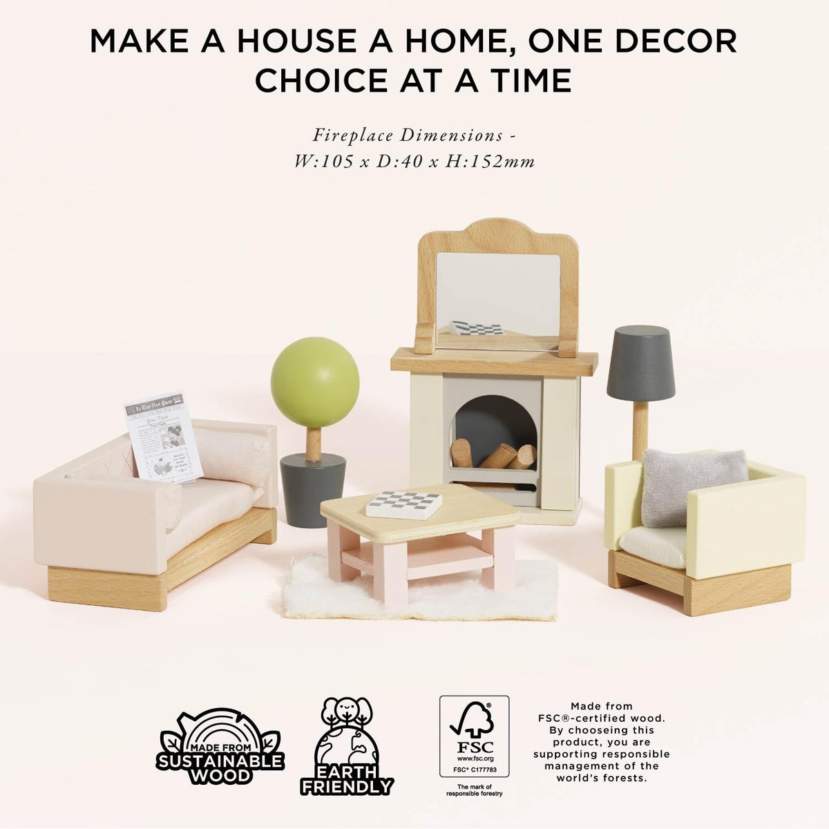 Le Toy Van Daisylane Sitting Room Dollhouse Furniture (ME058)