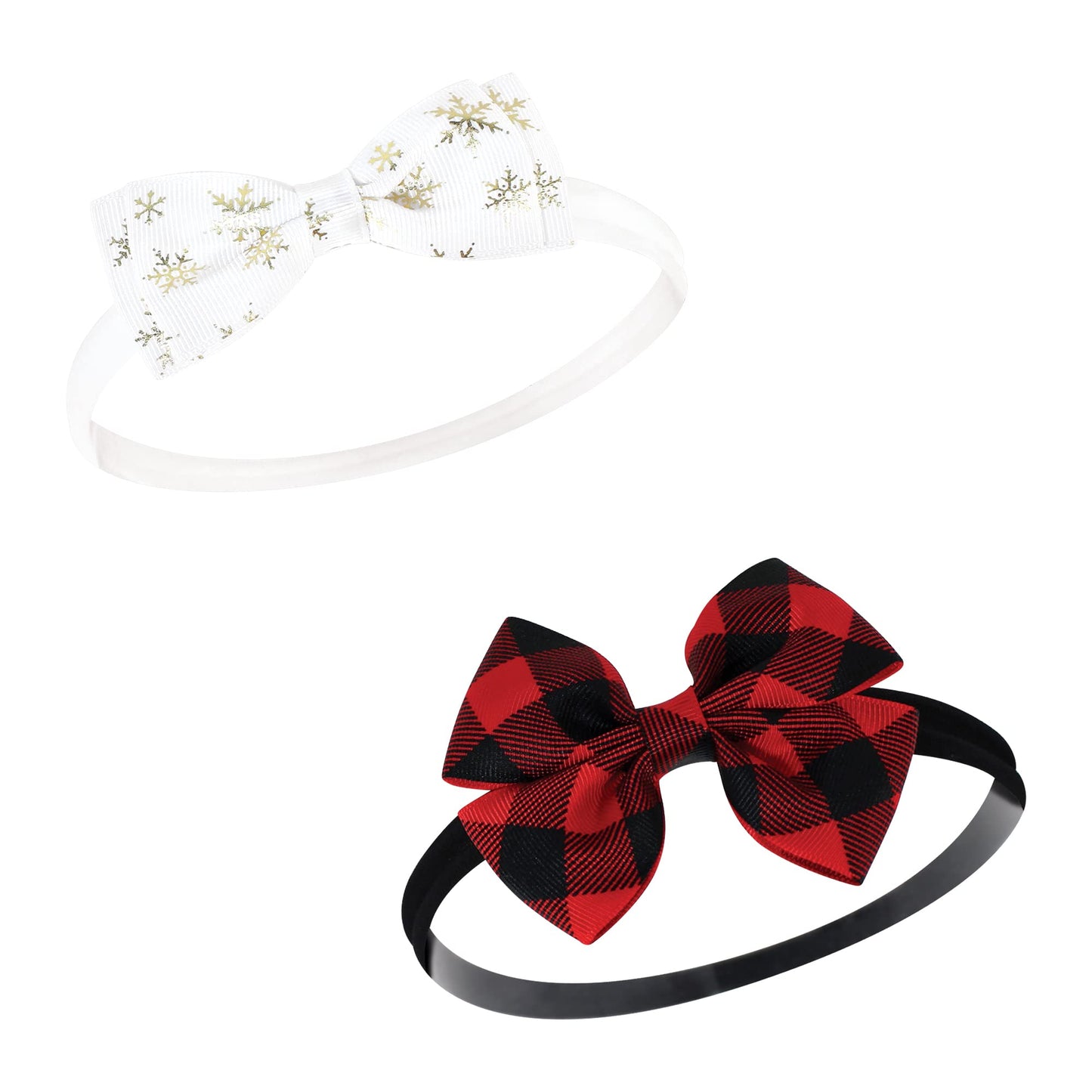 Hudson Baby Infant Girl Cotton and Synthetic Headbands, 12 Days Of Christmas Holly, 0-24 Months