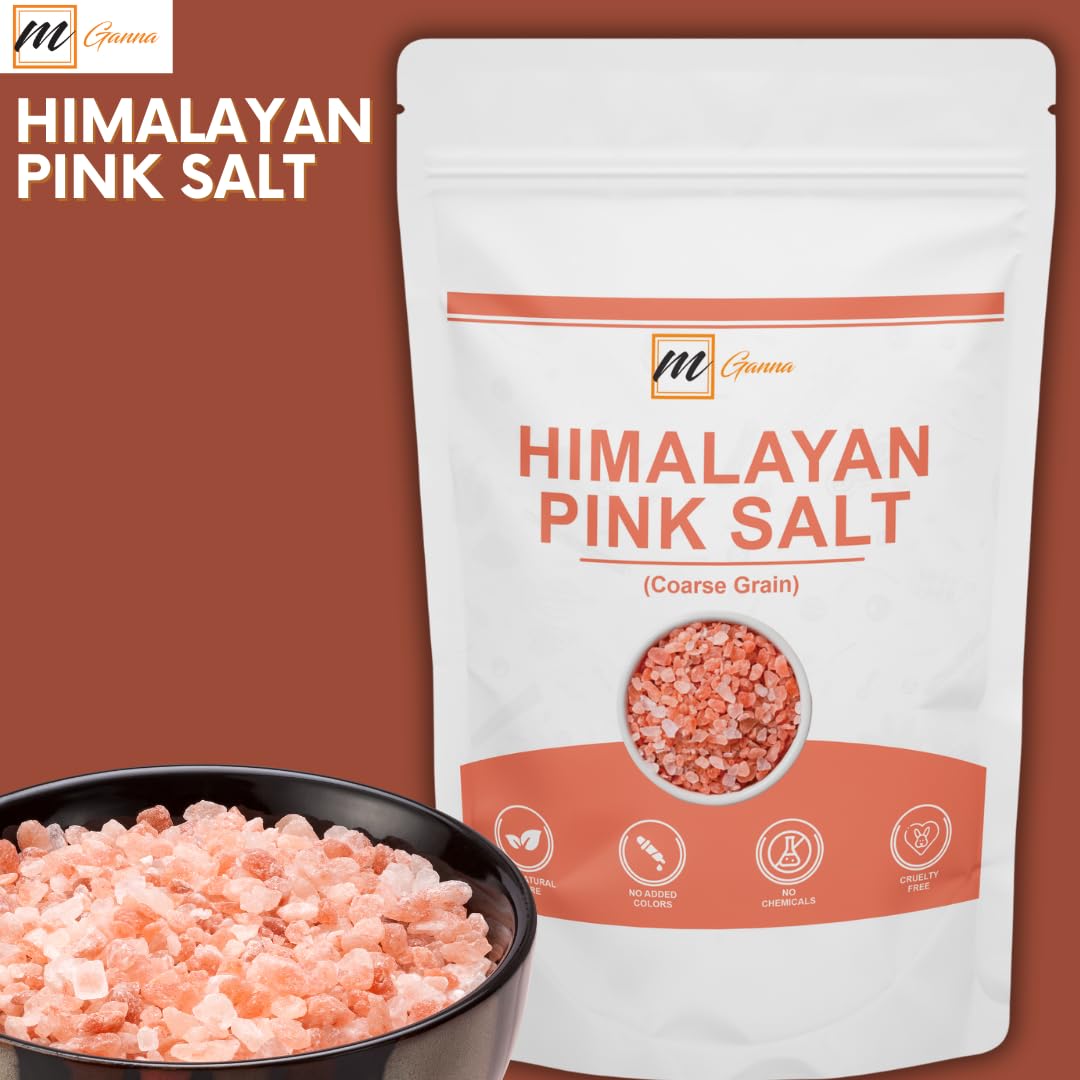 mGanna 100% Natural Himalayan Pink Salt Granules - Use as Cooking or Bath Salt 227 GMS / 0.5 lbs