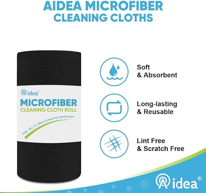 AIDEA Microfiber Cleaning Cloth Roll, Reusable Paper Towels Tear Away Cloth