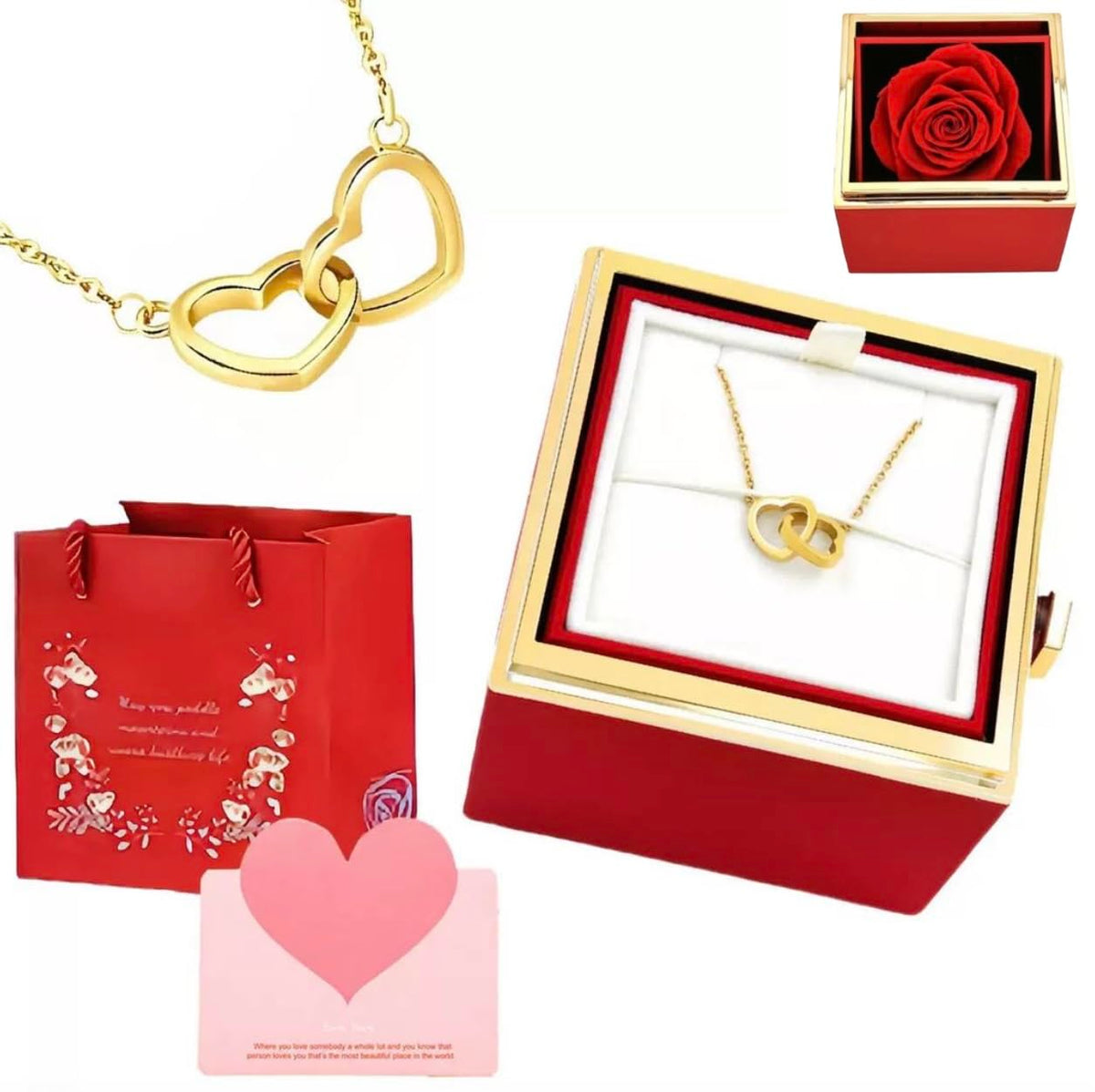 Friog Gift for Mothers Teachers Preserved Red Real Rose with Necklace Forever Flowers Heart Shaped Box for Mom Wife Girlfriend Grandma Sister on Mothers Day Birthday Anniversary Women