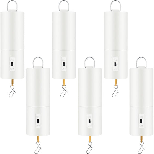 Therwen 6 Pcs Ornament Spinner for Christmas Tree Battery Operated Wind Spinner Motor Rotator Disco Ball Motor Outdoor Hanging Ornament for Halloween Mardi Gras Decoration, No Battery(White)