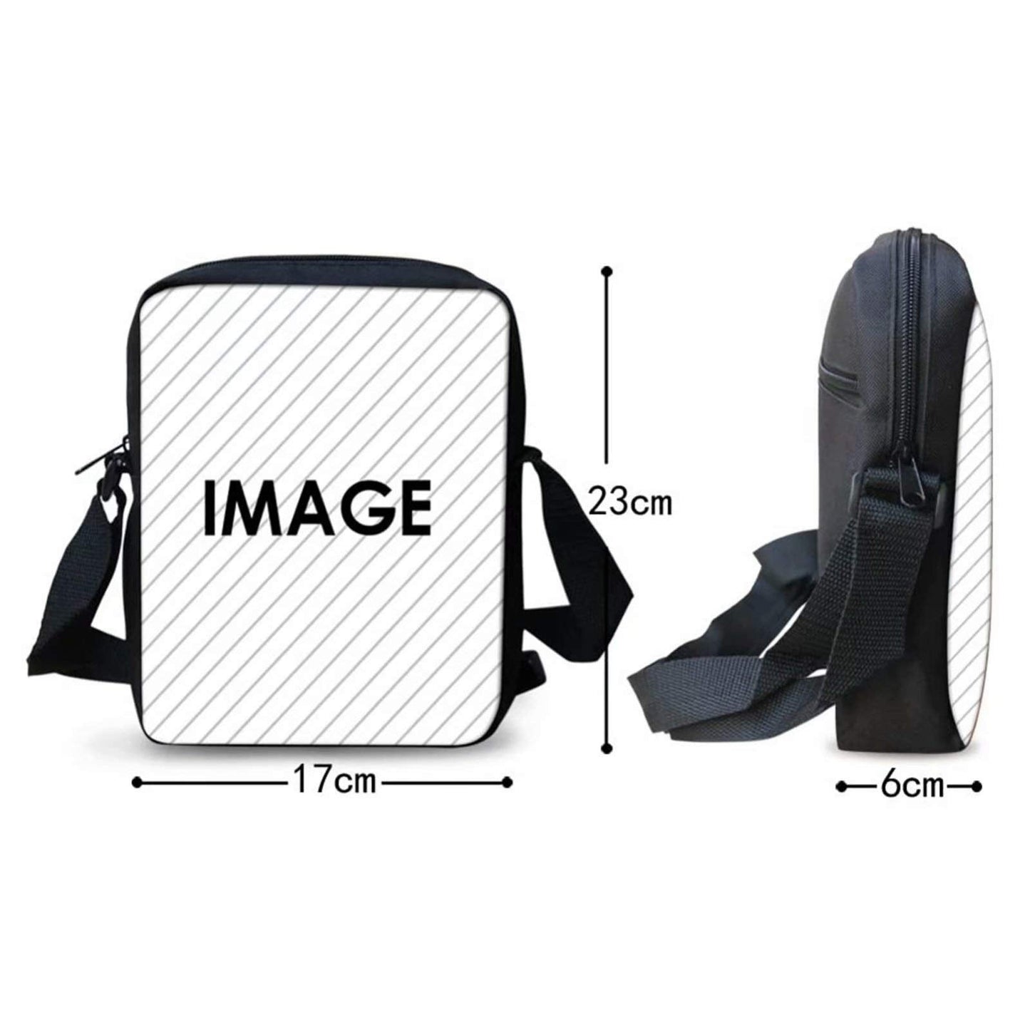 Snilety Rock Skeleton Skull Printed Kid Student Mini Cross Body Bags for Men Women Messenger Bag Phone Purse Wallet Black