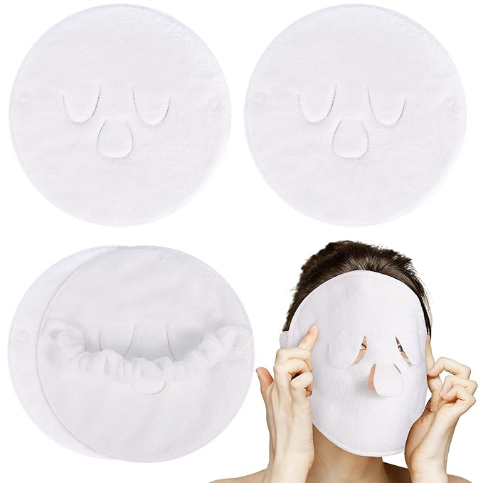 Face Steaming Towel, 4 Pack Reusable Face Towel Cold Hot Compress Facial
