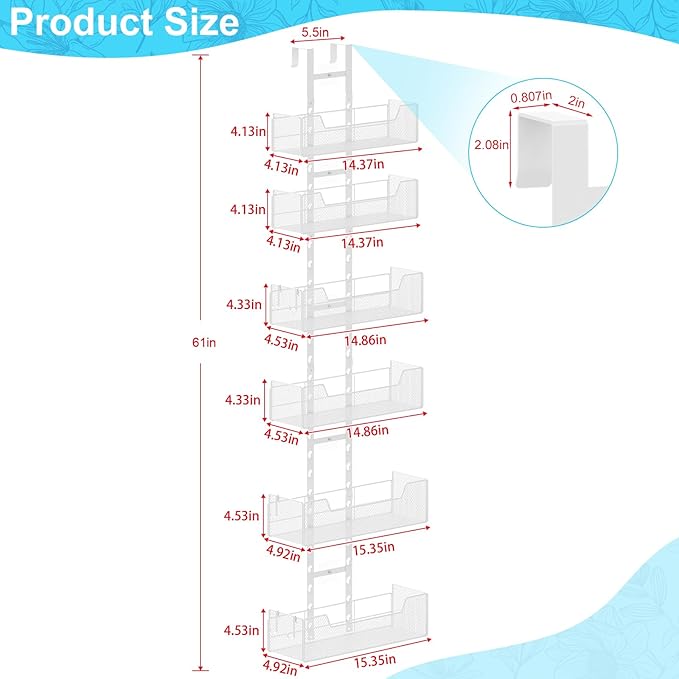 Over The Door Organizer, Metal Hanging Door Organizer