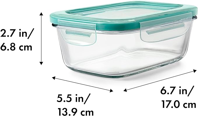 OXO Good Grips 3.5 Cup Smart Seal Airtight Glass Rectangle Food Storage