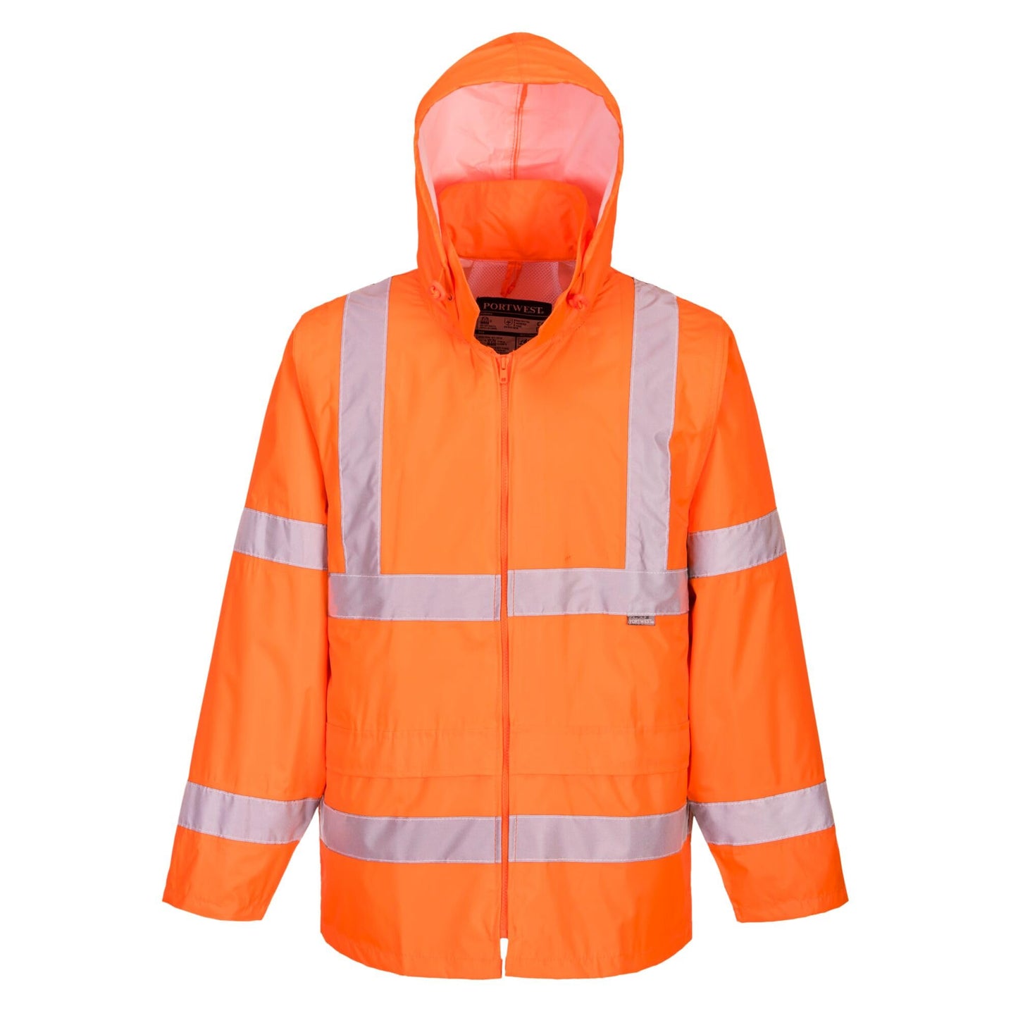 Portwest H440 Men's Lightweight Waterproof Hi-Vis Rain Jacket Orange, Large