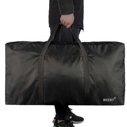 WEERY Large Travel Duffle Bag, 96L Extra Waterproof Holdall Lightweight Foldable Duffel Bag for Men Women, Black