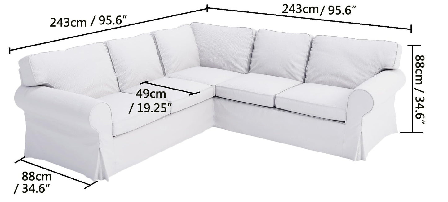 The Thick Cotton Ektorp 2 2 Sofa Cover Replacement Compatible with IKEA Ektorp Corner Or Sectional Sofa Slipcover. (Corduroy Green)