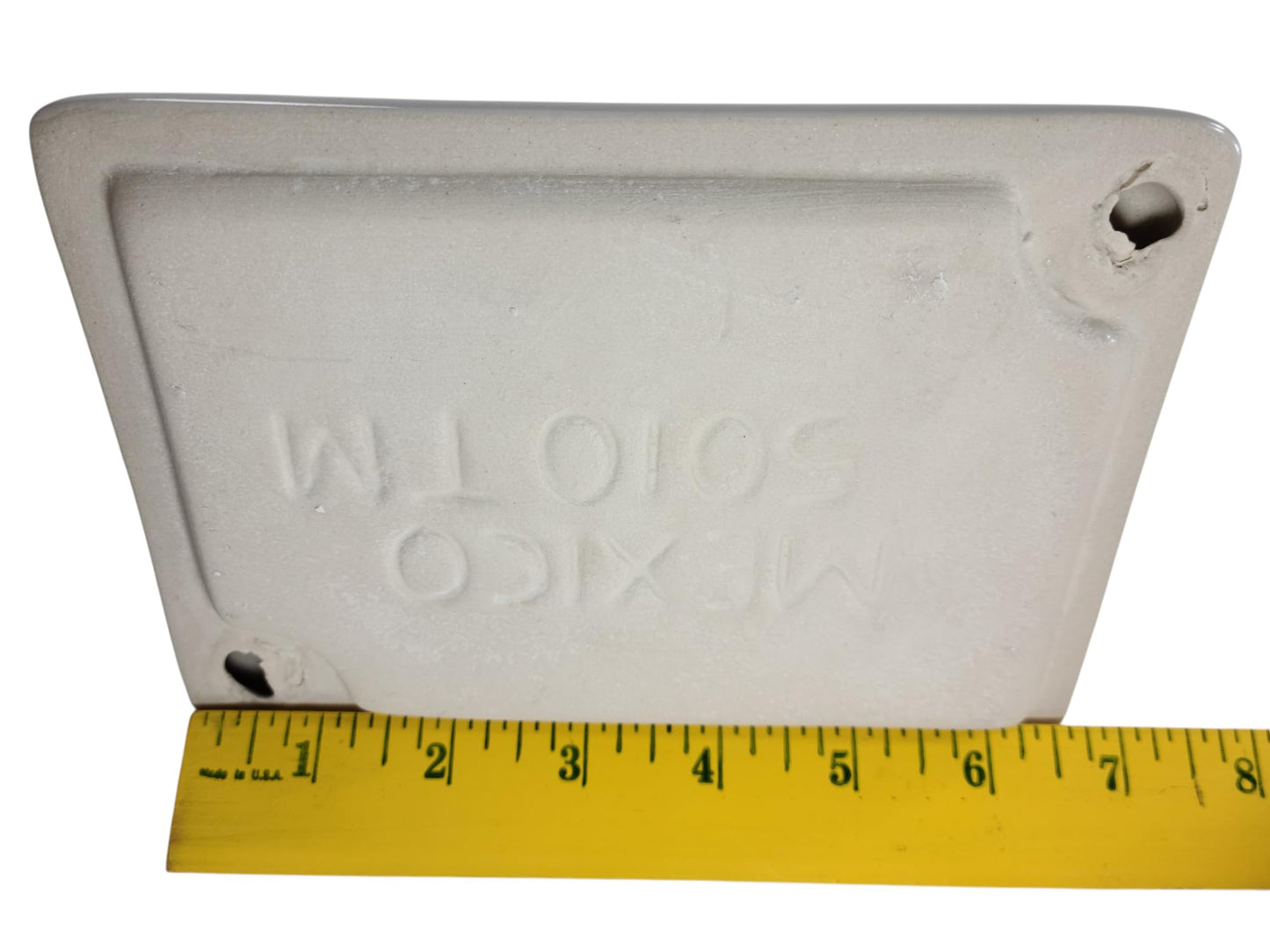 Beige Bone Almond Ceramic Soap Dish Shower Tray Tile in Installation Vintage Mid Century Modern Retro