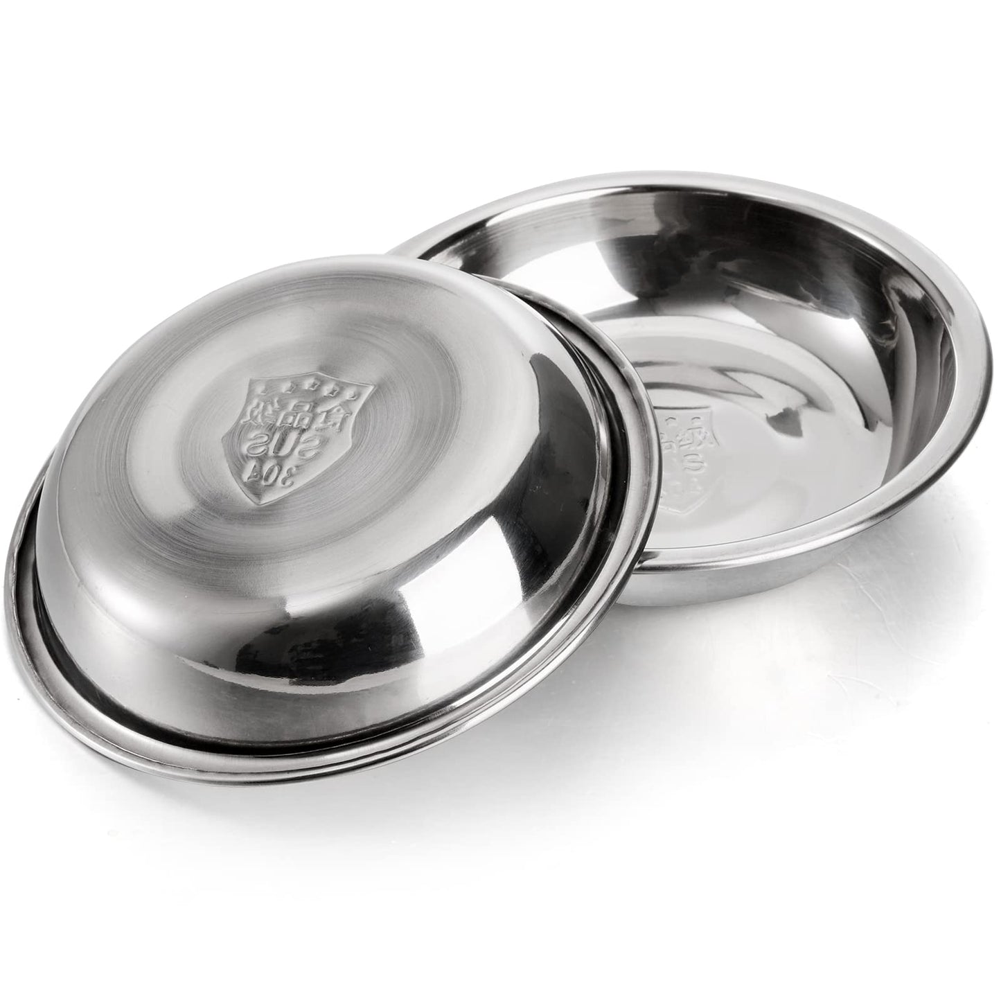 Fasmov 12 Pack 3.75 inches 18/8 Stainless Steel Sauce Bowl Round Seasoning Dishes Sushi Dipping Saucers Bowl Mini Appetizer Plates, Saucers Dishes Sushi Dipping Bowel, Silver