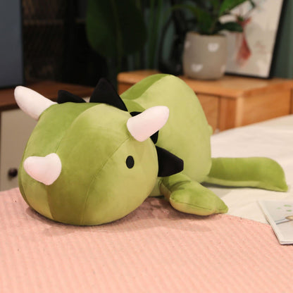 SQEQE Weighted Dinosaur Plush, Anxiety Weighted Stuffed Animals, Weighted Dinosaur Plushie Weighted Dino Throw Pillows for Kids Adults Green 25CM