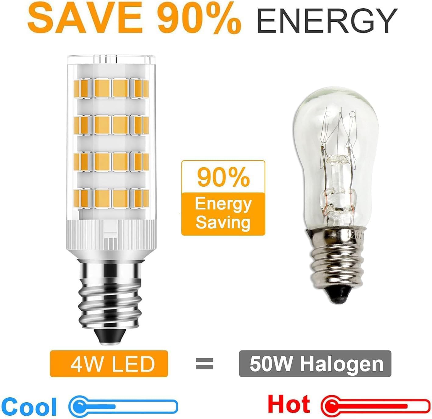 Lmwxov Salt Lamp Bulbs E12 T20 C7 5W 110V 2700K Warm White Light 500lm for Himalayan Salt Lamps & C7 Replacement Bulbs, Dimmable,Night Lights - 5Pack (5)