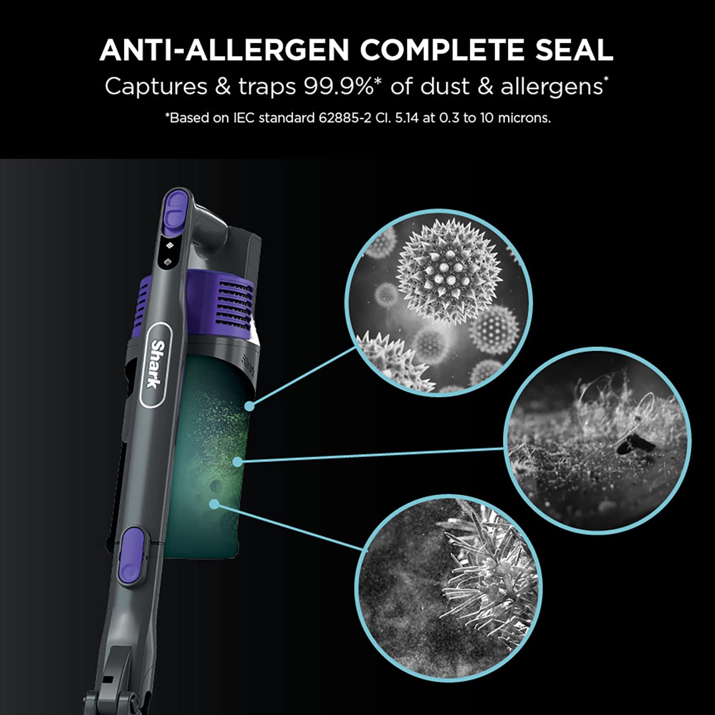 Shark Cordless Stick Vacuum Cleaner with Anti Hair Wrap, Up to 40 mins run-time, Flexible Vacuum Cleaner with Pet Tool, Crevice Tool & Upholstery Tool, Purple IZ202UKT