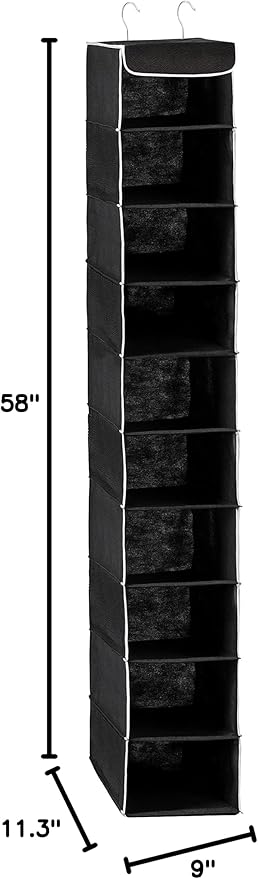 ZOBER Hanging Closet Organizer, 10-Shelf