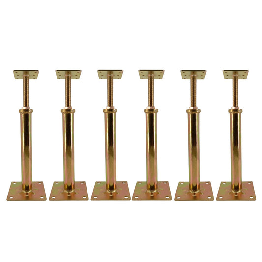 ASTAMOTOR 6 PCS House Floor Jacks Post Pole for Leveling, 11" - 16" Height Range, 6 ton Min and Max Height Capacity, Galvanized, 6 Pack