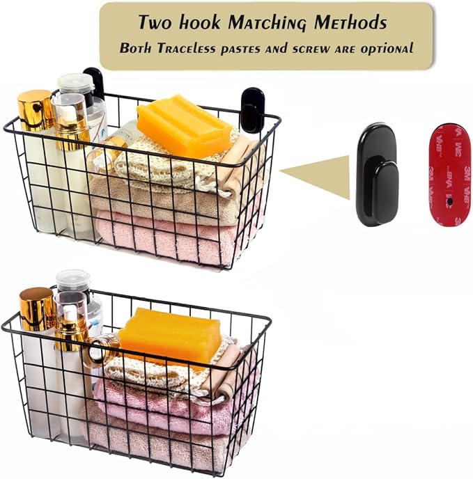 3 Pack【Extra Large】Hanging Kitchen Basket, Wire Storage Basket,