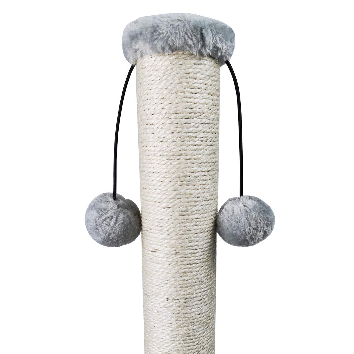 Dimaka 74cm Tall Cat Scratching Post, Scratch Post for Large Cats with 4 Teasing Hanging Ball, Natural Sisal Rope (Vertial Tree)
