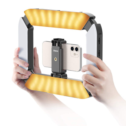 Portable Handheld LED Selfie Ring Light - ULANZI Phone Video Ring Light with Phone Holder, 2500K-8500K Selfie Light with 8000mAh Build-in Battery For Filmmaking, Live Stream, TikTok, YouTube Recording