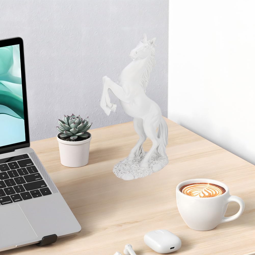 Horse Statue, Resin Soild Animals Sculpture Table Decor Indoor Modern Home Desk Art Figurines Ornament Office Decorative Bookshelf Desktop Living Room Dining Room Coffee Photography Props Standing