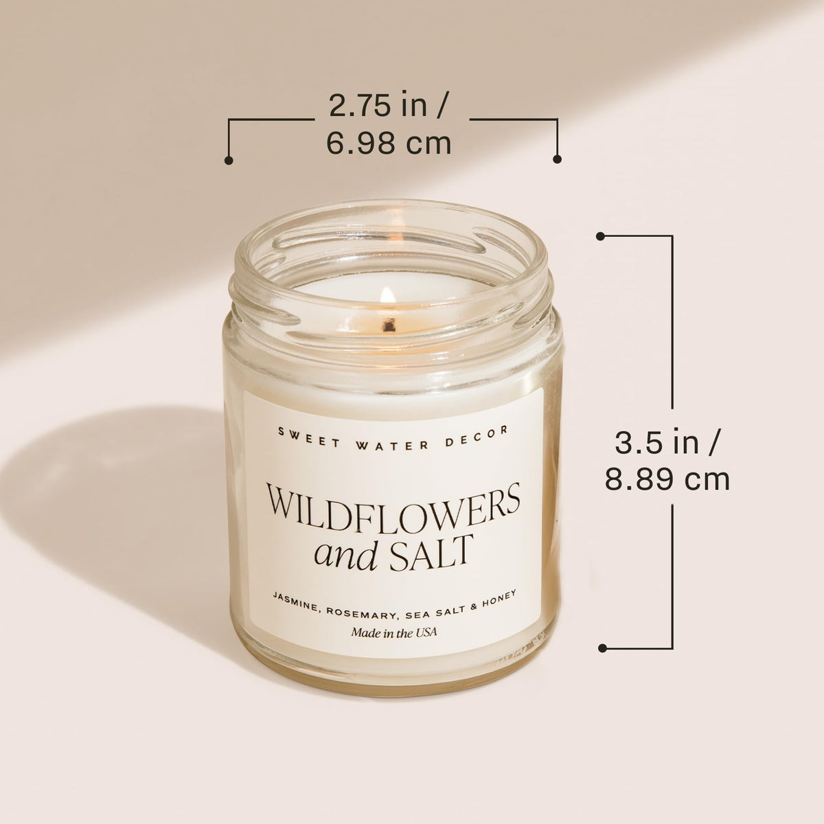 Sweet Water Decor in My Mom Era Candle - Jasmine, Rosemary, Sea Salt, and Honey Scented Candle - 9 oz Soy Candle in Clear Jar with 40+ Hours Burn Time - Mother's Day Gifts for Mom