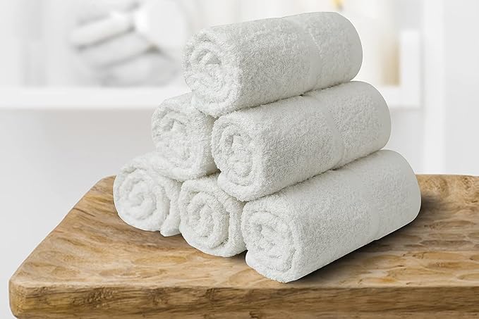 Basic Hand Towels 16x26 Inches – Bulk Pack of 96 – White Color – Soft and