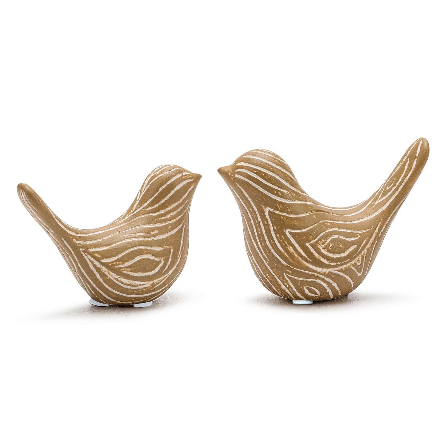 2PCS Small Birds Statues, Modern Home Decor Bird Sculptures, Animal Figurines Decorative Ornaments for Living Room, Bedroom, Office Desktop, Bookshelf, Coffee Table, Cabinets, Gifts for Bird Lovers