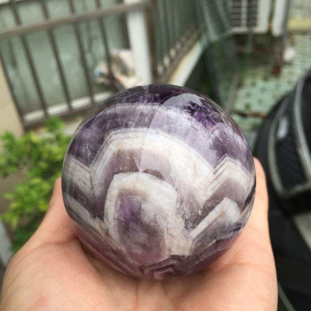 Acxico 1 pcs Natural Dreamy Amethyst Ball Quartz Crystal Sphere Reiki Healing 4.5cm