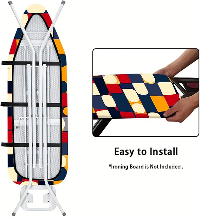 Nuxovilar Abstract Colorful Geometric Blocks Ironing Board Cover, This Cover