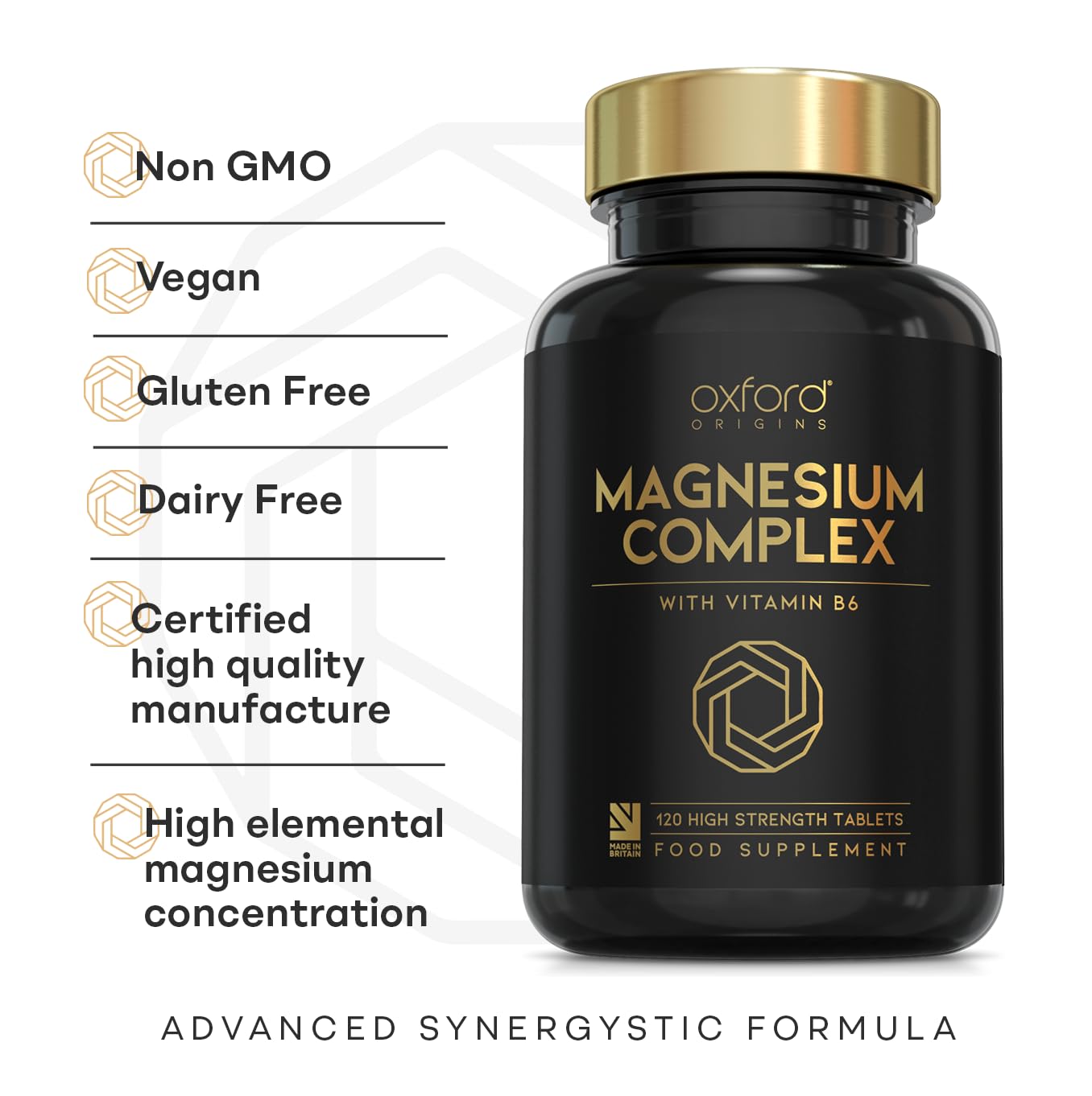 Advanced Magnesium Complex with Vitamin B6 | Made in The UK | Magnesium Supplements for Restless Leg Syndrome Relief, Leg Cramps & Sleep | Mag Citrate, Oxide & VIT B6 | 120 Capsules