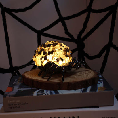 Youhot Phantom Crystal Spider Table Lamp, USB Powered Decorative Lamp with Gemstone Shell and Bronze Metal Base, Healing Stone Accent Light for Home, Office