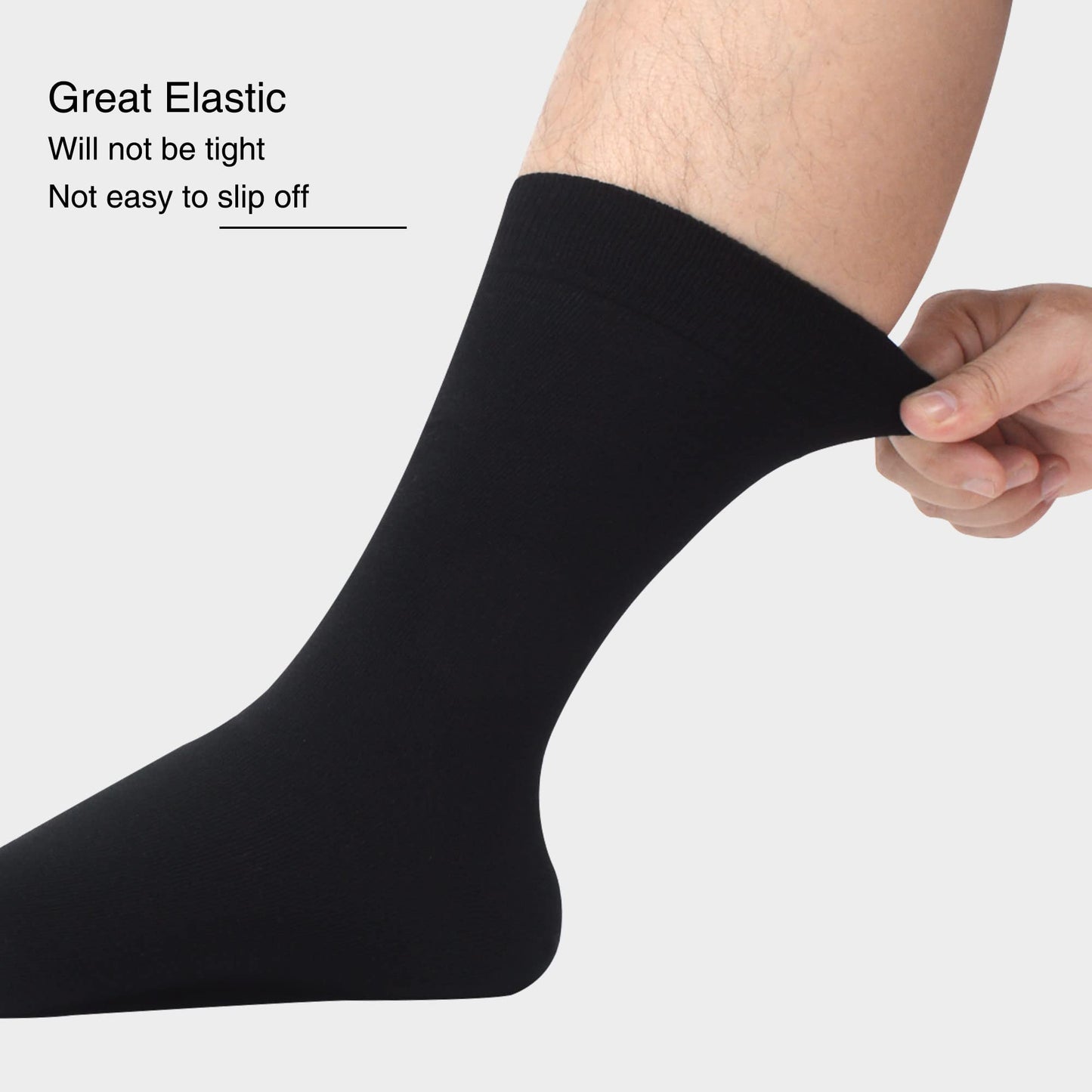 WeciBor Men's Bamboo Fiber Socks Breathable Soft Casual Socks Size 8-12, 6-Pack Black