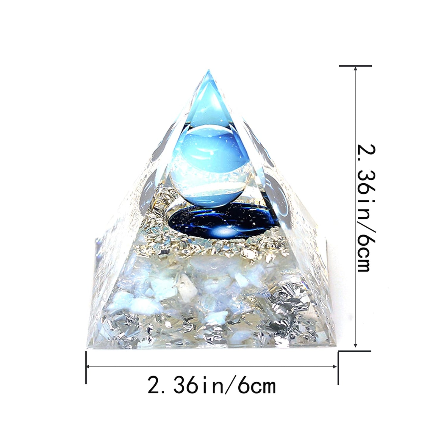 SEVNPRIME Handmade Constellation Crystal Pyramid Unique Positive Energy Orgonite Pyramid Decoration Capricornus Opal Crystal Pyramid Ornaments for Office/Living Room/Bedroom/Yoga(Capricornus)
