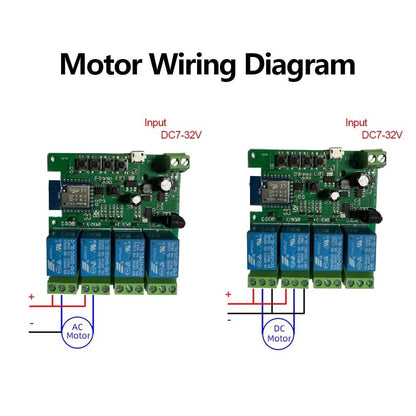 MHCOZY WiFi Wireless Smart Self-Lock Momentary Interlock Relay Switch,DIY WiFi App Bluetooth Remote Garage Door Opener Controller (4ch)