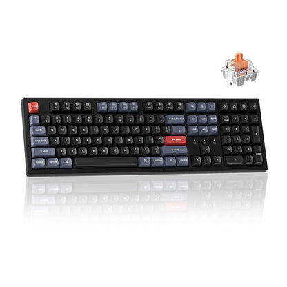 Keychron K10 Pro Wireless Custom Mechanical Keyboard, QMK/VIA Programmable Bluetooth/Wired White Backlight, Hot-swappable Keychron K Pro Brown Switch - For Mac Windows Linux