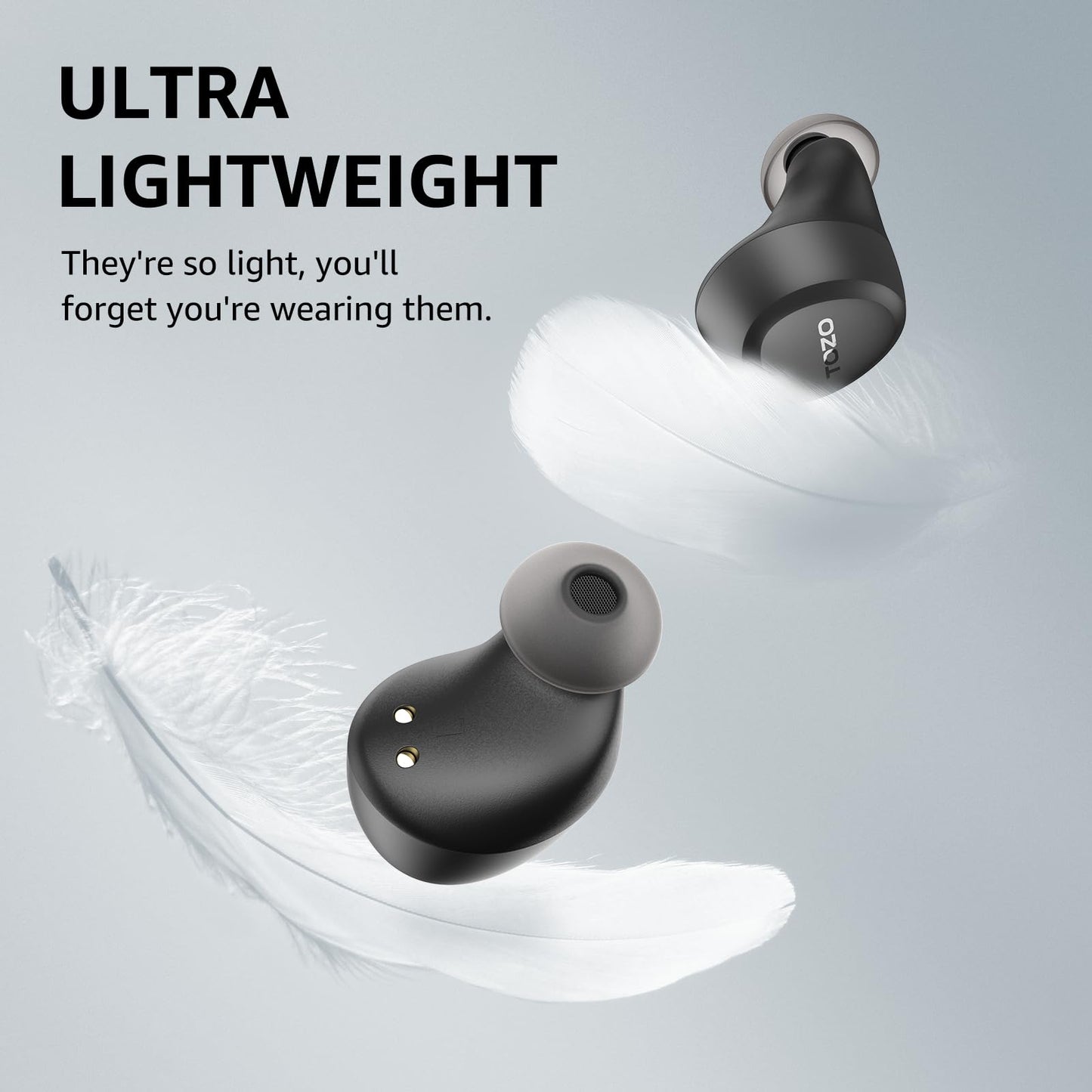 TOZO A1 Wireless Earbuds, Bluetooth 5.3 Earphones, Support APP EQ Setting, 30H Long Playtime, Ear Buds with HiFi Stereo Sound, Light-Weight Wireless Earphones, IPX5 Waterproof