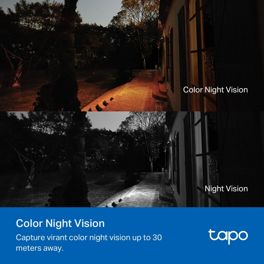 Tapo TC40 Pan/Tilt Smart Security Outdoor Camera, Full HD, 360° Smart Person Detection Motion Tracking, Color Night Vision, WiFi Camera No Monthly Fee, Two-Way Talk, IP65, Works with Alexa & Google