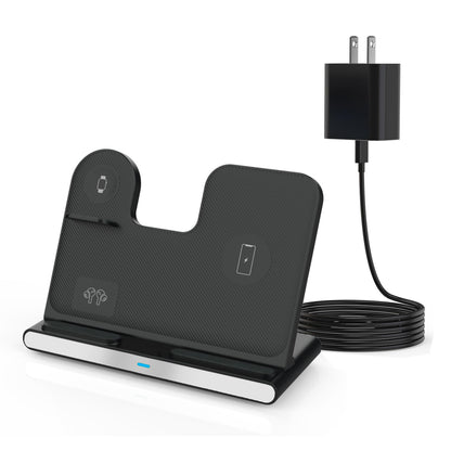 3 in 1 Wireless Charger Fast Charging Stand for Samsung, 15W Foldable Phone Charger Stand Android Charging Station for Samsung Galaxy S25/S24/S23 Ultra,Z Flip 6/Flip 7,Z Fold 6/Fold 7,iPhone 17/16/15