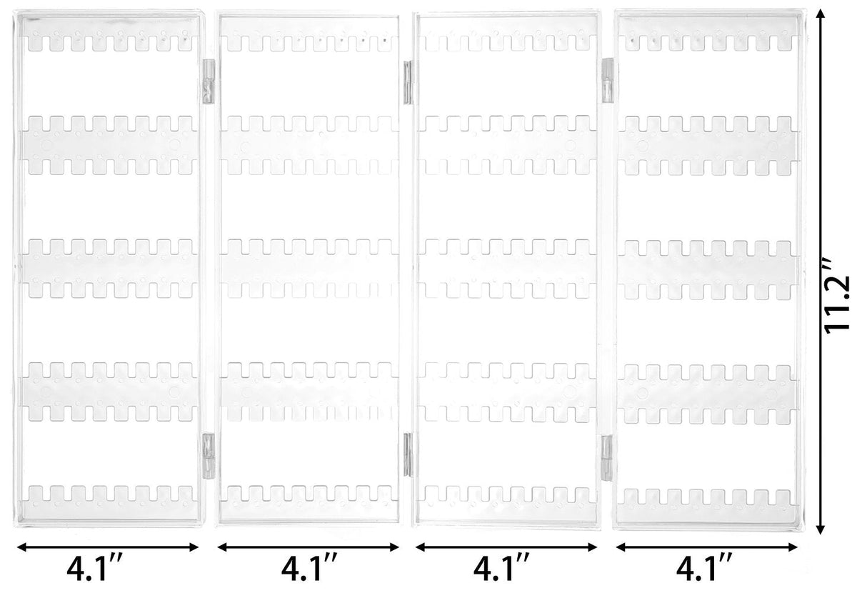 Sooyee Earring Holder Organizer, 256 Holes 5 Tiers 4 Doors Foldable Necklace Organizer Jewelry Holder, Acrylic Stud Earring Display Stands for Selling, Clear