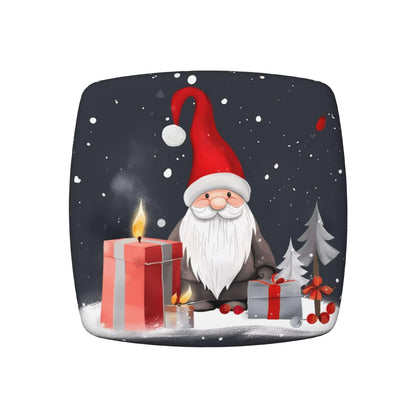 hsbolediy Christmas Gnome Gifts Box Dining Square Chair Seat Covers 16.9" Two Pieces, Stretch Fitted Sofa Cushion Cover Replacement Removable, Chair Slipcovers for Party Office Decoration