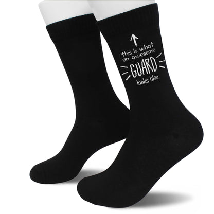 This Is What an Awesome Guard Looks Like Socks – Funny Security Guard Gifts for Birthday, Christmas, Retirement, Work Anniversary, or Just Because.(196)