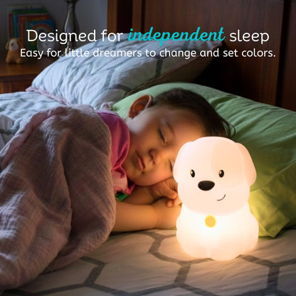 Lumipets Pepper The Puppy Dog Squishy Silicone Night Light for Kids | Cute Night Light with Remote & Touch Control for Baby & Toddler Bedrooms | Color Changing Animal Lamp | Soft Portable Nightlight