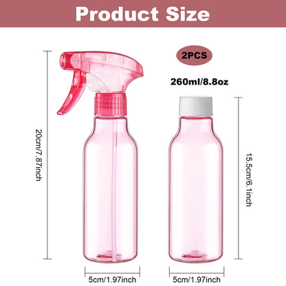 Cosywell Plastic Spray Bottles 8.8oz/260ml 3 Pack Empty Spray Bottle for Cleaning Mist/Stream Heavy Duty Water Spraying Bottle for Cooking Hair Care Essential Oils(Clear)