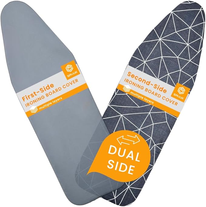 SAVUK Ironing Board Cover and Pad Dual Side X2 Lifetime Double Using Heavy Duty