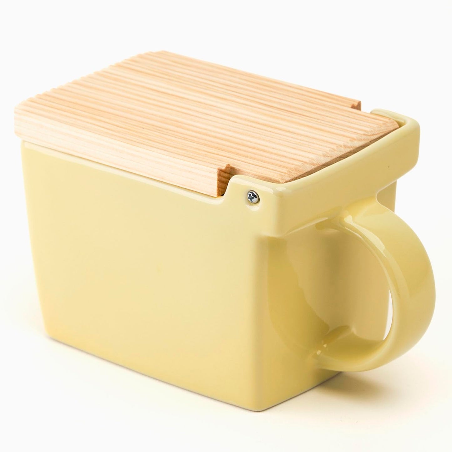 ZERO JAPAN Bee House Premium Salt Box with Hinoki Lid - Container for Sea Salt and Spices - Elegant Cellar for Kitchen Countertop - Banana Yellow, 16 oz
