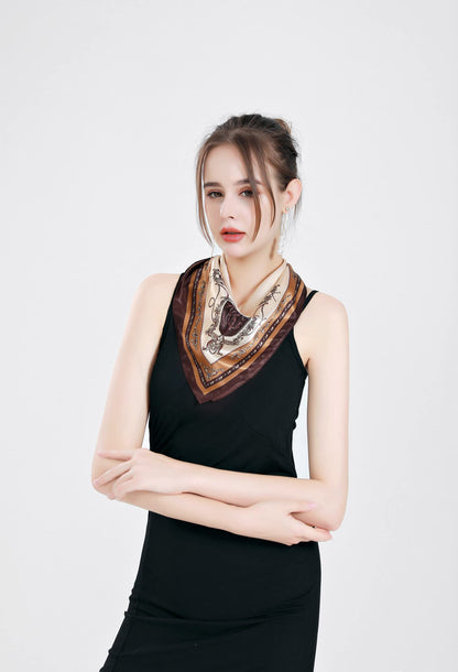 QBSM Womens 23.6 inch Satin Silk Feeling Formal Square Neck Scarf Head Hair Wraps Kerchief