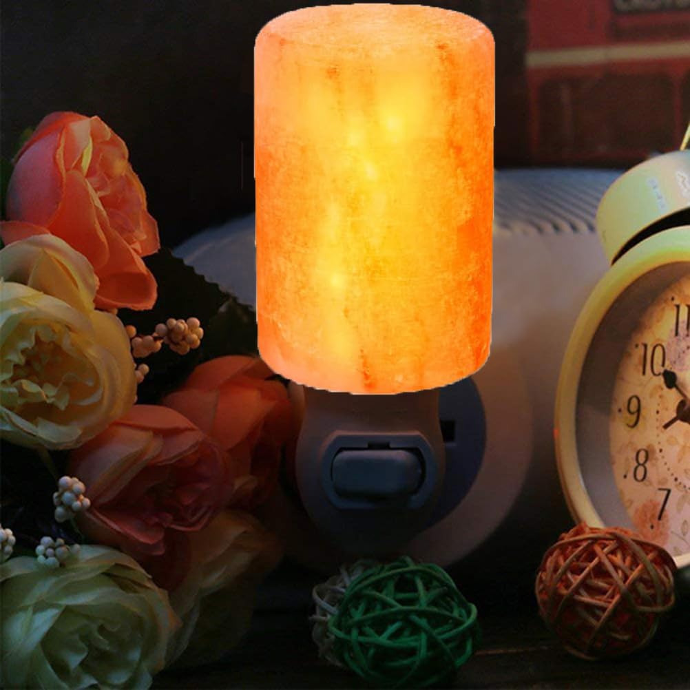 Reppkyh 4 Pieces Himalayan Salt Lamp Plug in Night Light Salt Lamp, 360 Degree Adjustable Wall Plug for Bedroom Night Light