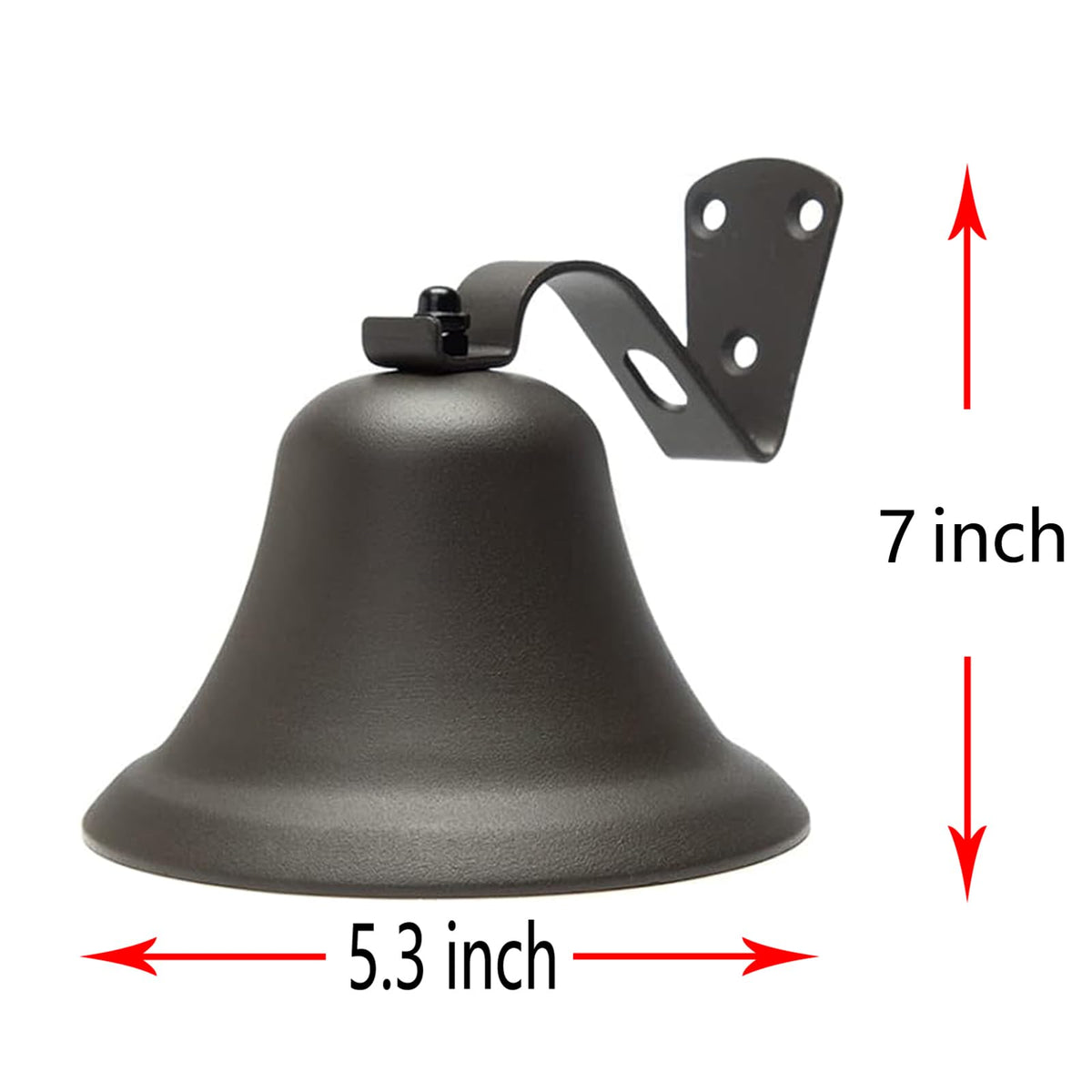 Black Hanging Dinner Bell with Outdoor Mount, Indoor Use, Nautical/Door/Church Design, Rope Included