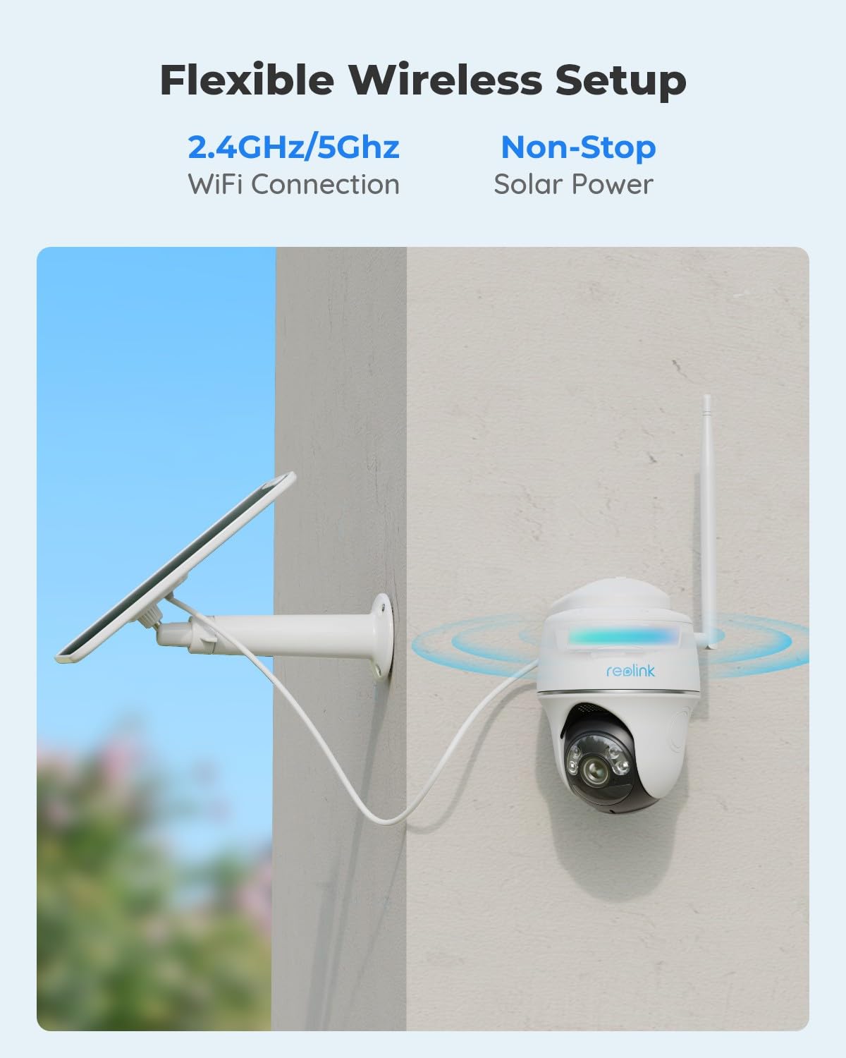 REOLINK First 4K Solar Security Cameras Wireless Outdoor, Argus PT Ultra+ 3W Solar Panel, 360° Pan Tilt Auto-Tracking, 8MP Color Night Vision, 2.4/5 GHz Wi-Fi 6, No Monthly Fee, Home Hub Compatible
